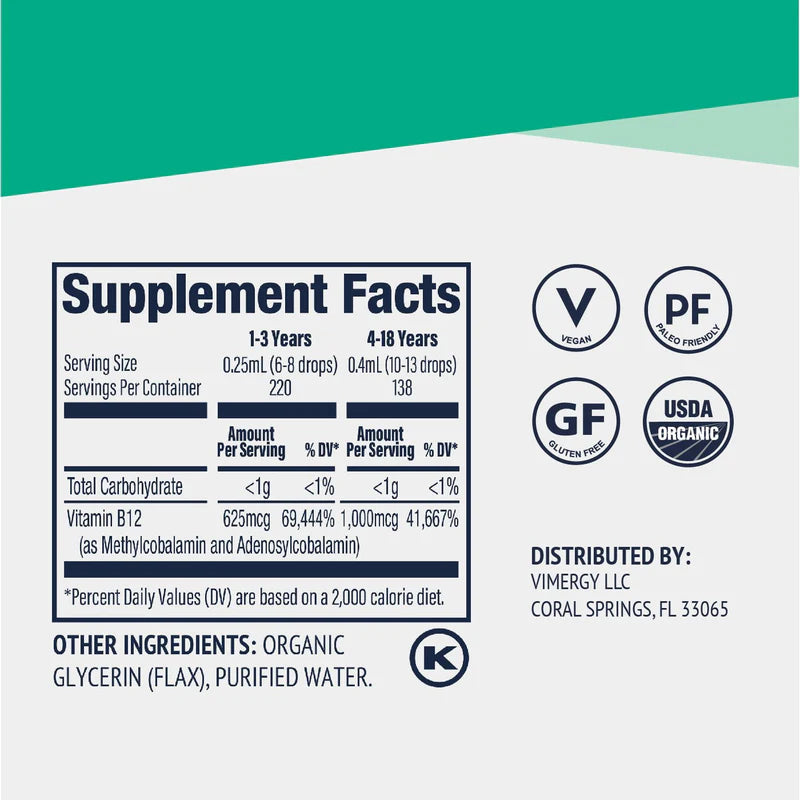 B12 liquida orgánica para niños